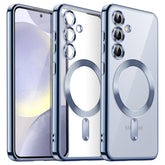 JETech Soft Clear Case for Samsung Galaxy S24 6.2-Inch, Camera Lens Full Protection, Compatible with MagSafe Wireless Charging, Shockproof Electroplated TPU Phone Cover (Sapphire Blue)